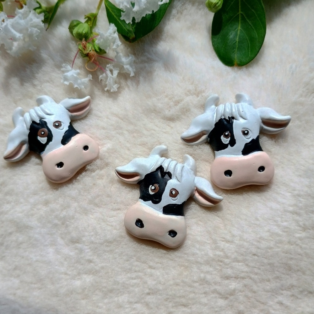 3 dairy cow heads for art and crafting, art and craft supplies